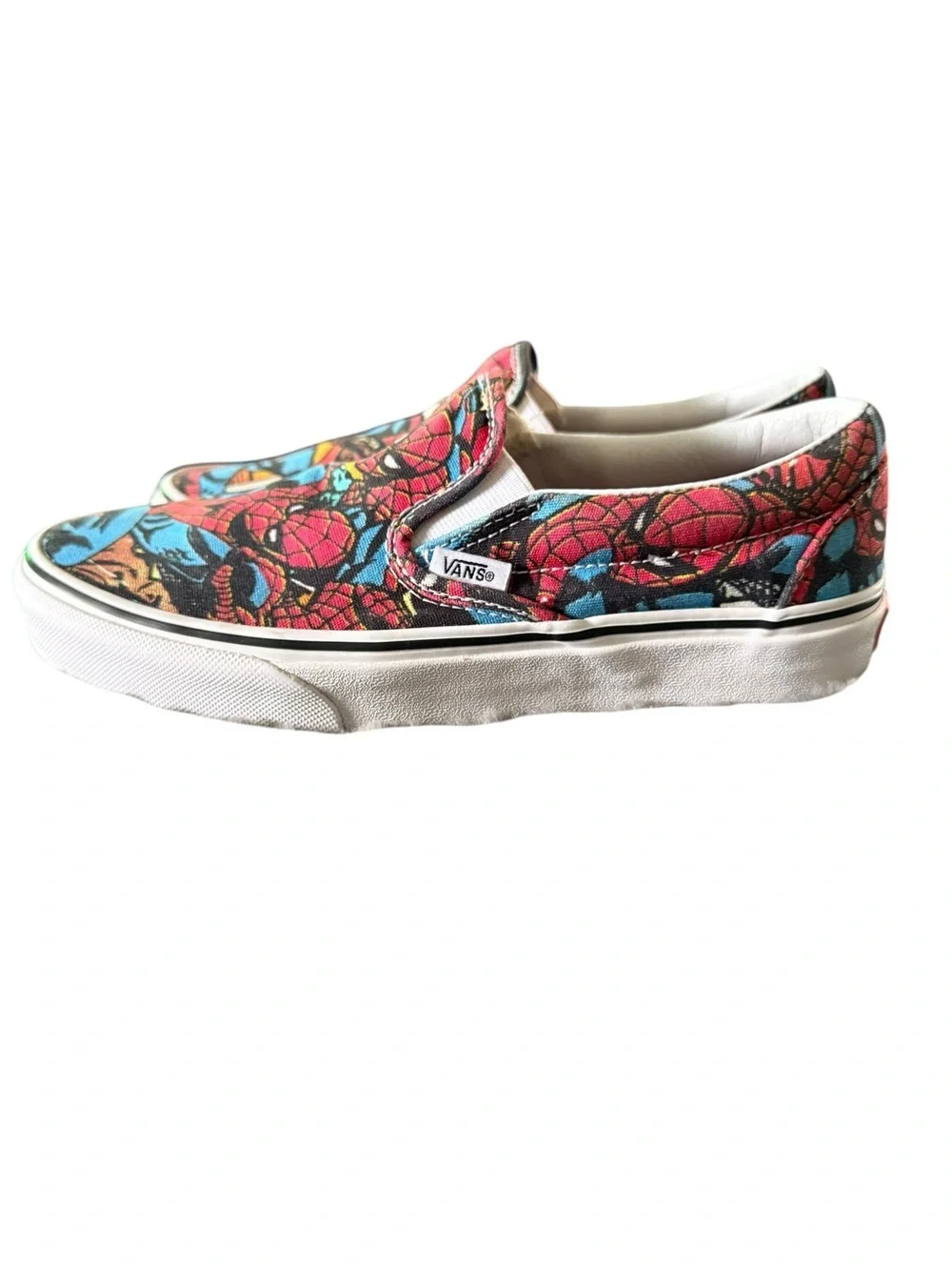 Vans x Marvel Spider-Man Slip On Sneakers Men’s 6 Women’s 7.5 Rare Comic Print